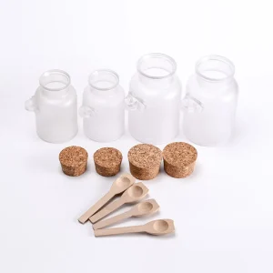 Plastic Bath Salt bottle With Cork wooden Spoon